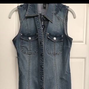 INC Sleeveless Denim Dress